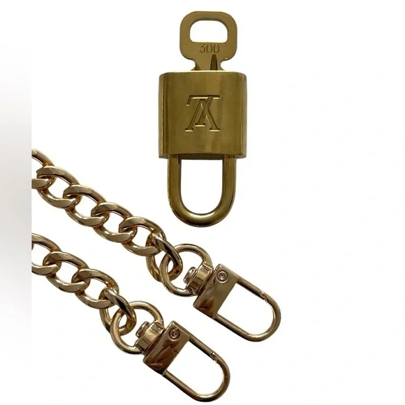 Louis Vuitton Gold Lock & Key #300 w NEW Aftermath Chain 32” - Picture 5 of 8